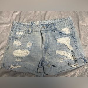 Ripped distressed shorts